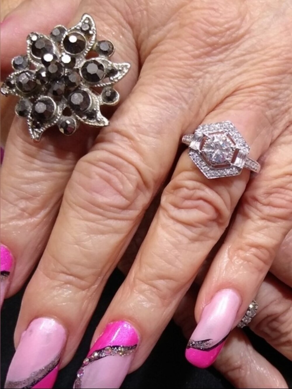 Spanish Marcasite Stone Costume Jewelry Ring